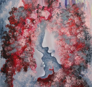 Painting titled "Amour" by Artist Nikki, Original Artwork, Acrylic