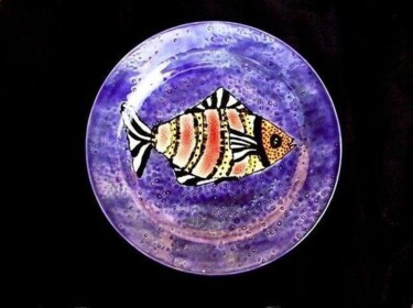 Sculpture intitulée "Tropical Fish" par Nikko Kali, Œuvre d'art originale, Céramique