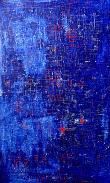 Painting titled "Deep Blue" by Nikko Kali, Original Artwork