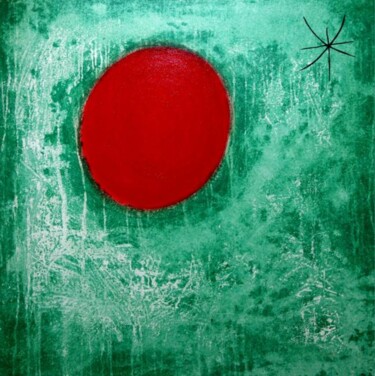 Painting titled "Le centre, le cercl…" by Nikko Kali, Original Artwork, Oil