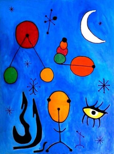 Peinture intitulée "Lune au Moyen Orient" par Nikko Kali, Œuvre d'art originale