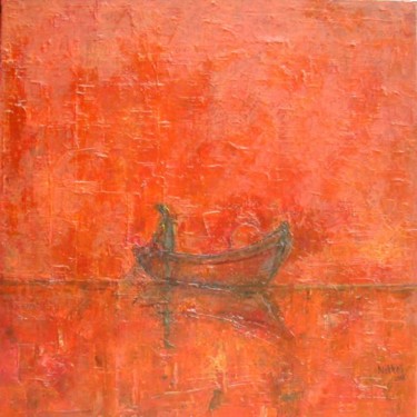 Peinture intitulée "Incendie Océanique" par Nikkos, Œuvre d'art originale