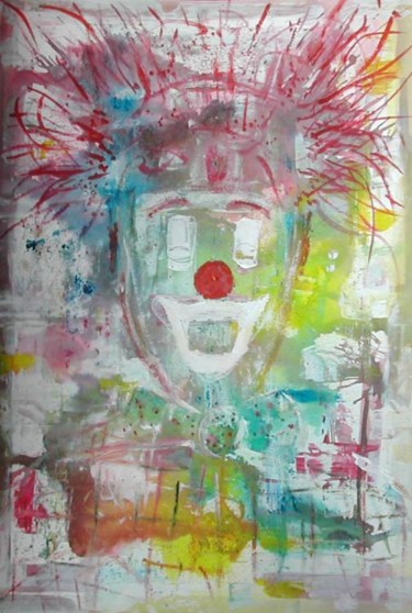 Peinture intitulée "Clown" par Nikkos, Œuvre d'art originale