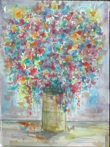 Peinture intitulée "Bouquet festif" par Nikkos, Œuvre d'art originale