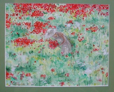 Peinture intitulée "Joli coquelicot mes…" par Nikkos, Œuvre d'art originale