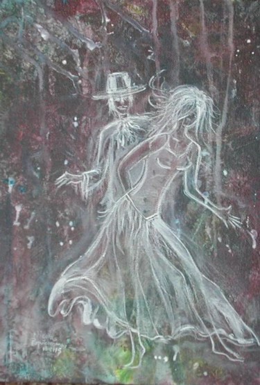 Peinture intitulée "Danseuse Gitane" par Nikkos, Œuvre d'art originale