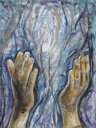 Peinture intitulée "La prière" par Nikkos, Œuvre d'art originale