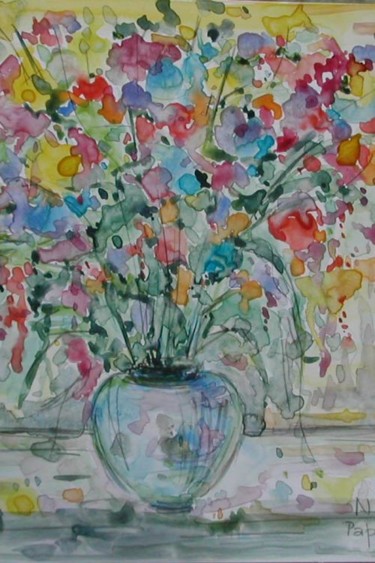 Peinture intitulée "Fantasia florale" par Nikkos, Œuvre d'art originale