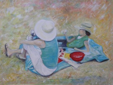Peinture intitulée "Laurence et Lydie-M…" par Nikkos, Œuvre d'art originale