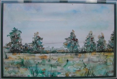 Peinture intitulée "Spring field" par Nikkos, Œuvre d'art originale