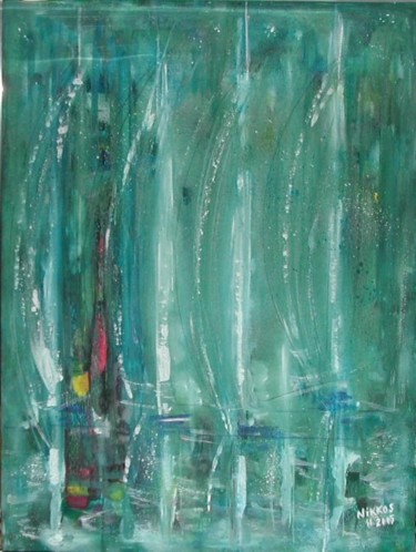 Peinture intitulée "Sail dream in the b…" par Nikkos, Œuvre d'art originale