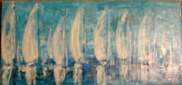 Peinture intitulée "Horizon voilé" par Nikkos, Œuvre d'art originale