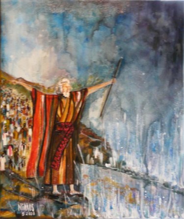 Peinture intitulée "Moïse s'apprêtant à…" par Nikkos, Œuvre d'art originale