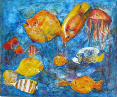 Peinture intitulée "Aquarium du piscini…" par Nikkos, Œuvre d'art originale