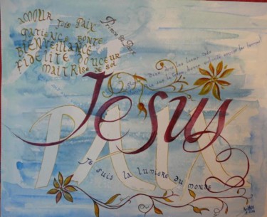 Peinture intitulée "Peace in Jesus name" par Nikkos, Œuvre d'art originale