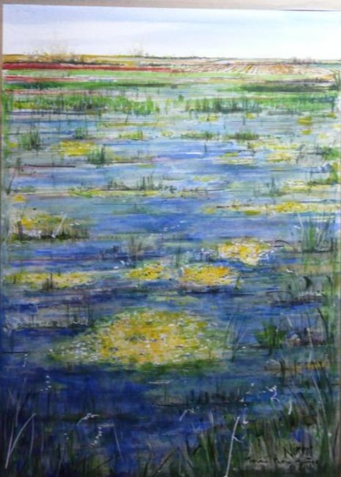 Peinture intitulée "La marais au printe…" par Nikkos, Œuvre d'art originale