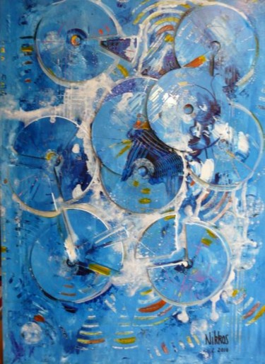 Peinture intitulée "CD-Blues" par Nikkos, Œuvre d'art originale