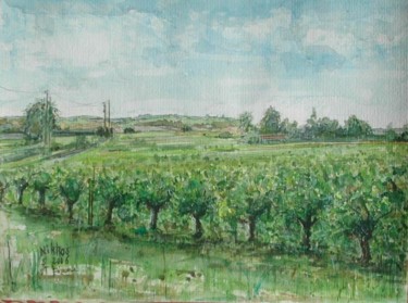 Peinture intitulée "Vignes de St Fiacre" par Nikkos, Œuvre d'art originale