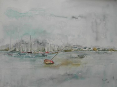 Peinture intitulée "Mouillage Morbihan" par Nikkos, Œuvre d'art originale
