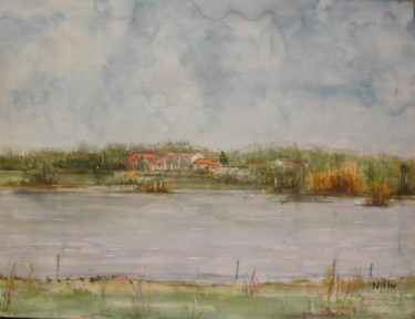 Peinture intitulée "Marais de Goulaine…" par Nikkos, Œuvre d'art originale