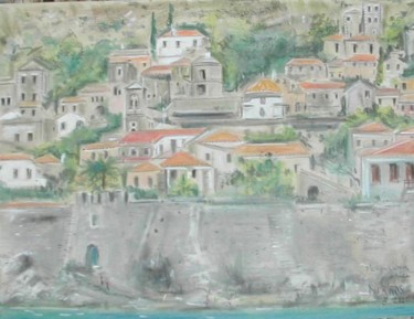 Peinture intitulée "Monenvasia Grèce" par Nikkos, Œuvre d'art originale