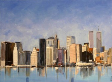 Peinture intitulée "New-York remember s…" par Nikkos, Œuvre d'art originale, Huile