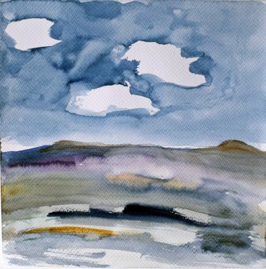 Painting titled "Untitled landscape" by Niklas Nydahl, Original Artwork, Watercolor