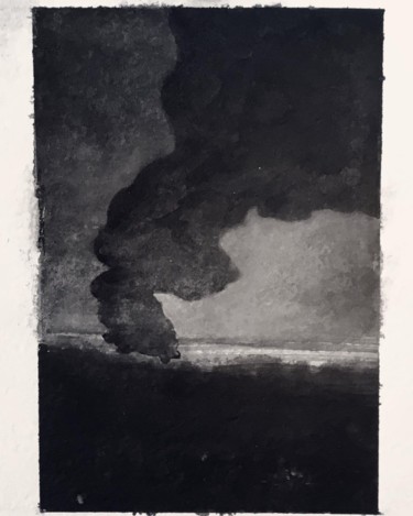 Painting titled "Smoke study" by Niklas Nydahl, Original Artwork, Watercolor