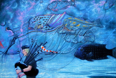 Peinture intitulée "Морской волынщик" par Nikodim Leibgam, Œuvre d'art originale, Huile