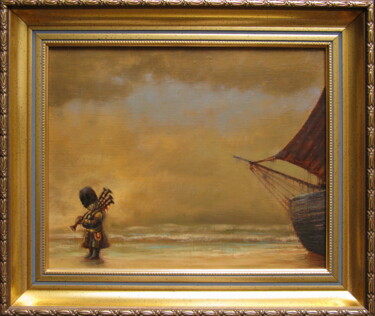Картина под названием "Маленький волынщик" - Никодим Лейбгам, Подлинное произведение искусства, Масло