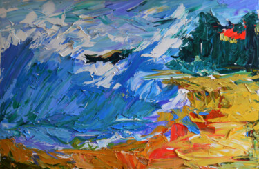 Painting titled "Laguna Beach" by Nikol Aghababyan, Original Artwork, Oil