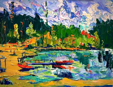 Pintura intitulada "Lake Arrowhead" por Nikol Aghababyan, Obras de arte originais, Óleo