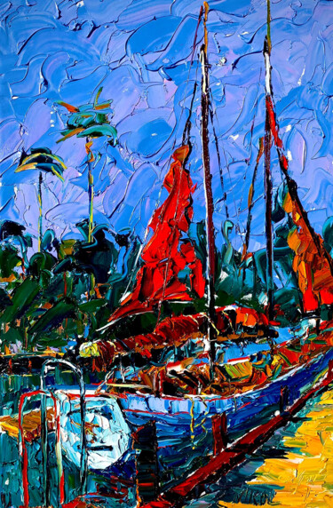 Pittura intitolato "Broken Sails" da Nikol Aghababyan, Opera d'arte originale, Olio