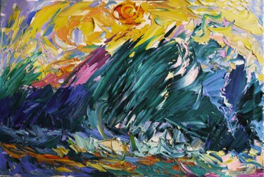 Pittura intitolato "The wave" da Nikol Aghababyan, Opera d'arte originale, Olio