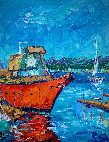 Картина под названием "Marina del Rey" - Nikol Aghababyan, Подлинное произведение искусства, Масло