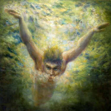 Картина под названием "Sisyphus" - Nikola Alipiev, Подлинное произведение искусства, Масло