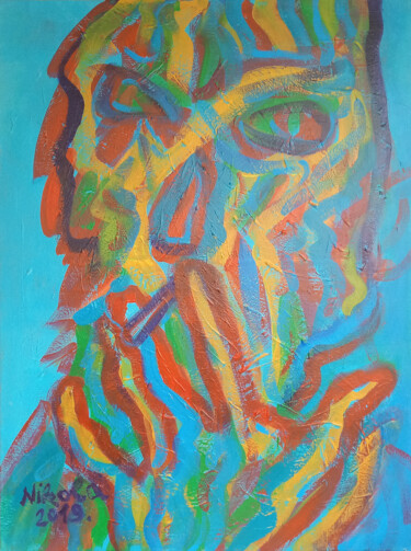Картина под названием "Smoker" - Nikola Durdevic, Подлинное произведение искусства, Акрил Установлен на Деревянная рама для…
