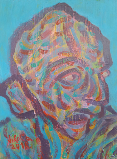Картина под названием "Old Man" - Nikola Durdevic, Подлинное произведение искусства, Акрил Установлен на Деревянная рама для…