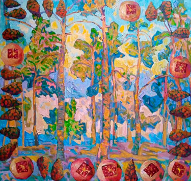 Peinture intitulée "Time continuum" par Bakhtiyar Urakov, Œuvre d'art originale, Huile Monté sur Châssis en bois
