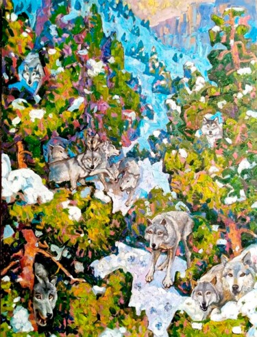 Peinture intitulée "Chance meeting" par Bakhtiyar Urakov, Œuvre d'art originale, Huile Monté sur Châssis en bois