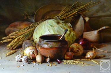 Painting titled "Натюрморт с овощами" by Iurii Viktorovich Nikolaev, Original Artwork