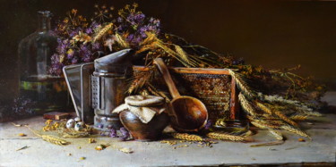 「Травы и мед」というタイトルの絵画 Юрий Викторович Николаевによって, オリジナルのアートワーク, オイル