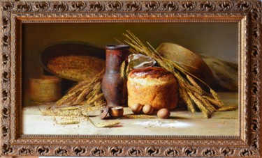 Картина под названием "Натюрморт с хлебом" - Юрий Викторович Николаев, Подлинное произведение искусства