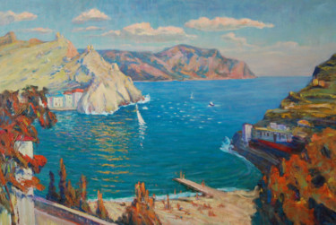 Painting titled "In the Bay of Balac…" by Nikolai Chebotaru, Original Artwork, Oil