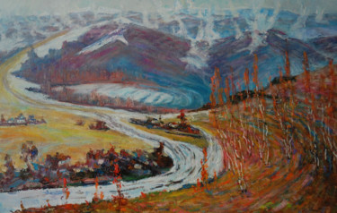 Malerei mit dem Titel "Carpathian idyll" von Nikolai Chebotaru, Original-Kunstwerk, Öl