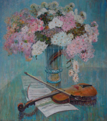 Painting titled "Muse" by Nikolai Chebotaru, Original Artwork, Oil