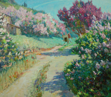 Painting titled "In the open air" by Nikolai Chebotaru, Original Artwork, Oil