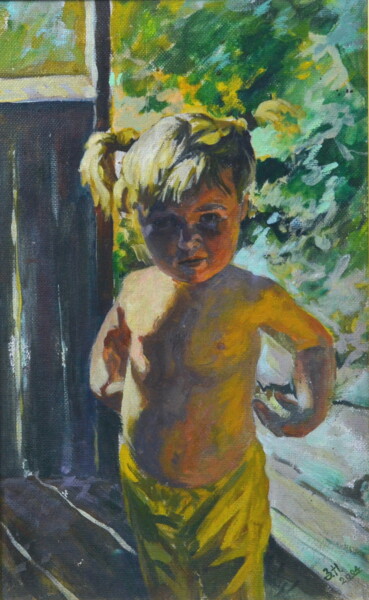 Картина под названием "Мой Котенок" - Николай Зайцев, Подлинное произведение искусства, Масло