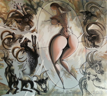 Pintura intitulada "LADY AND THE ARROGA…" por Nikolai Bartossik, Obras de arte originais, Acrílico