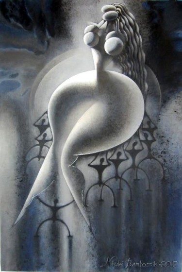 Malerei mit dem Titel "MOON PRINCESS" von Nikolai Bartossik, Original-Kunstwerk, Acryl
